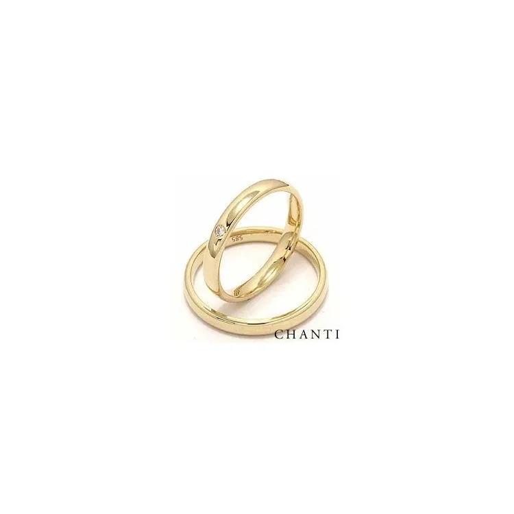 Diamant trauringe aus 14 Karat Gold 0,025 ct - set