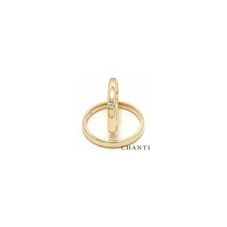 Diamant trauringe aus 14 Karat Gold 0,025 ct - set