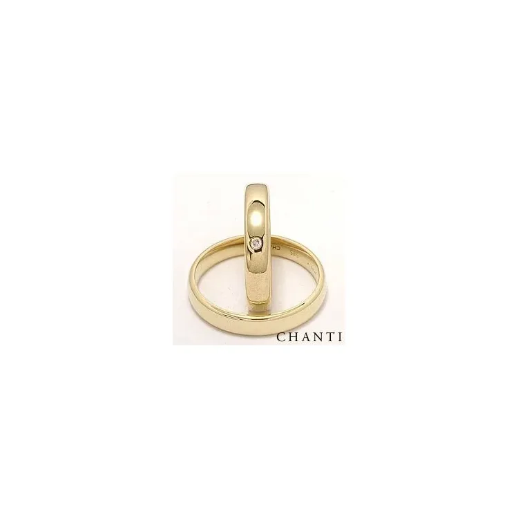 Trauringe aus 14 Karat Gold 0,025 ct - set