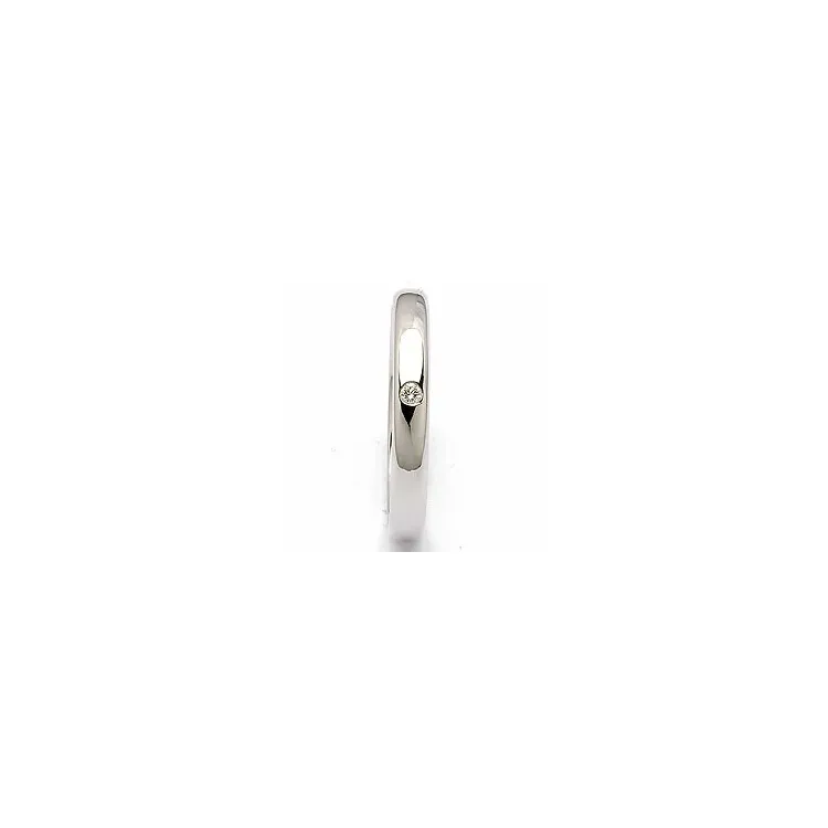 Eng ovaler Trauring aus 14 Karat Weißgold 0,025 ct