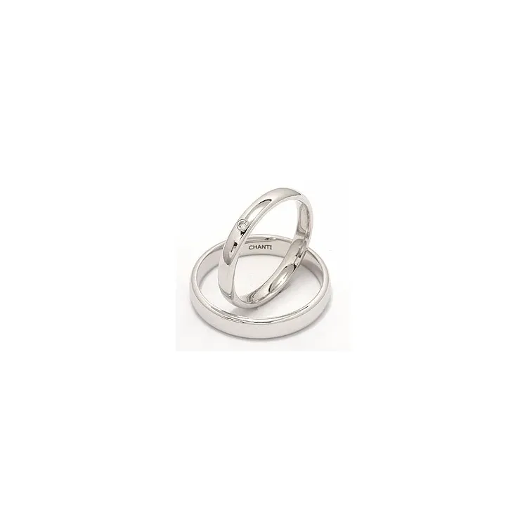 trauringe aus 14 Karat Weißgold 0,025 ct - set
