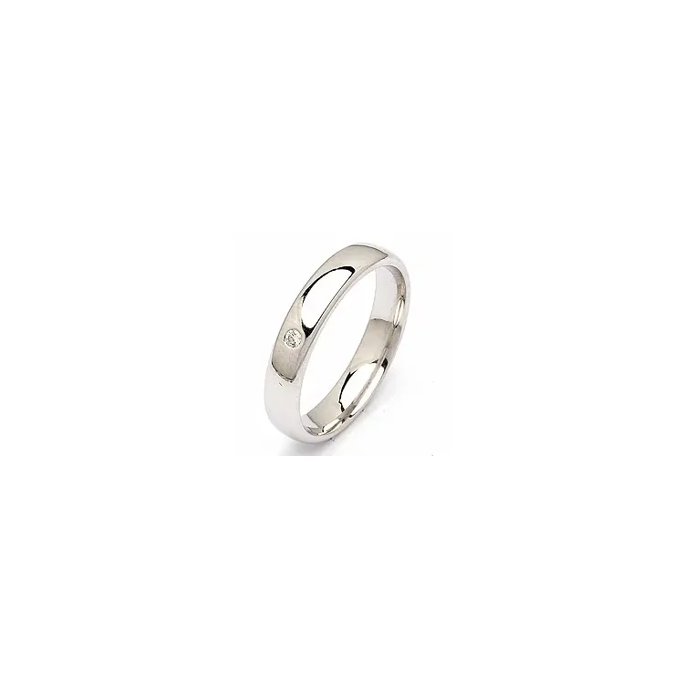 Trauring aus 14 Karat Weißgold 0,025 ct