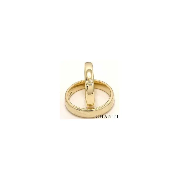 Herz trauringe aus 14 Karat Gold 0,03 ct - set
