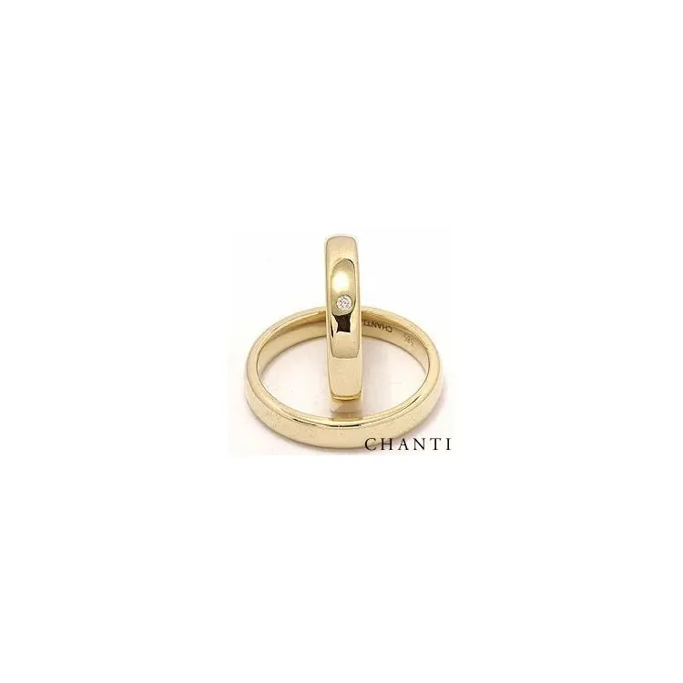 Trauringe aus 14 Karat Gold 0,025 ct ct - set
