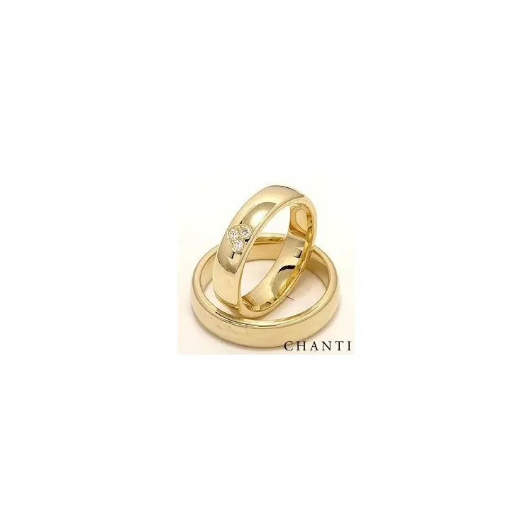 Herz trauringe aus 14 Karat Gold 0,075 ct - set
