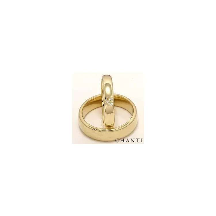 Herz trauringe aus 14 Karat Gold 0,03 ct - set