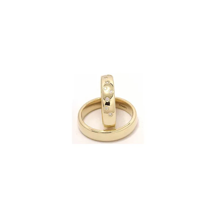 Sternenstaub trauringe aus 14 Karat Gold 0,126 ct - set