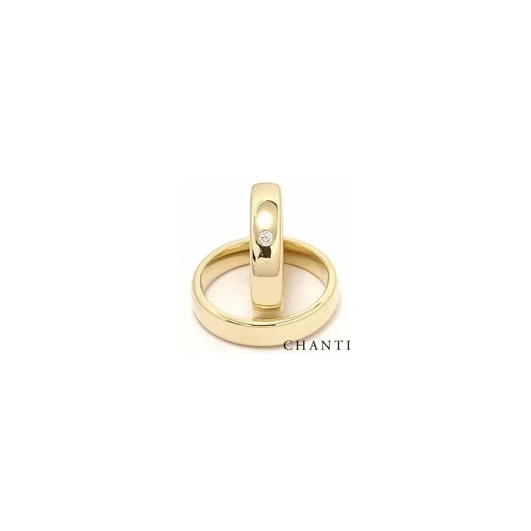 Breite ovalen Diamant trauringe aus 14 Karat Gold 0,05 ct ct - set