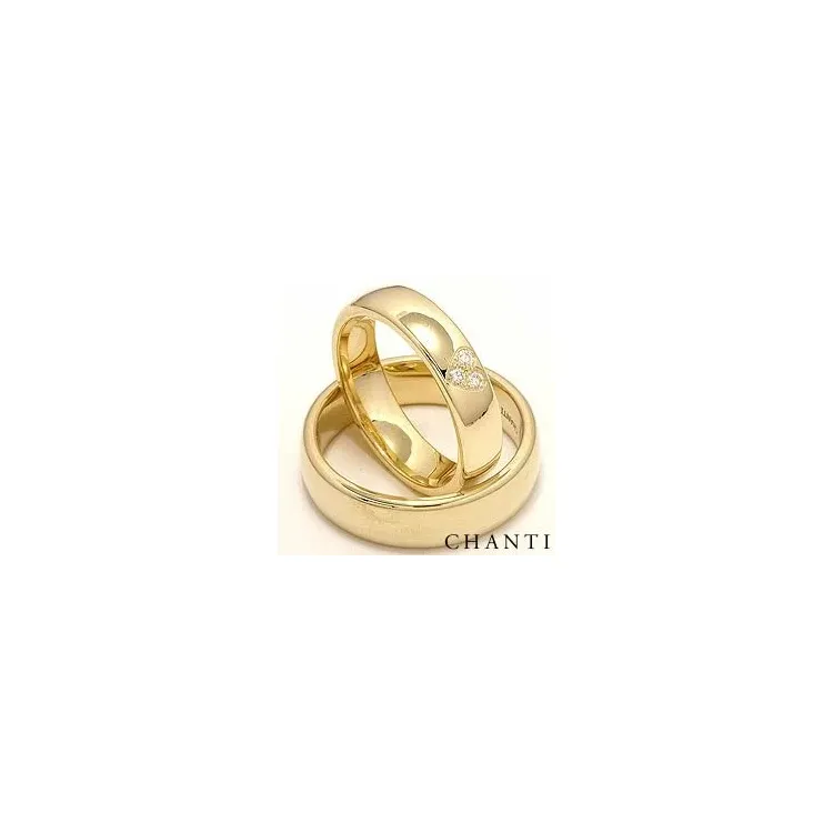 Herz trauringe aus 14 Karat Gold 0,075 ct - set