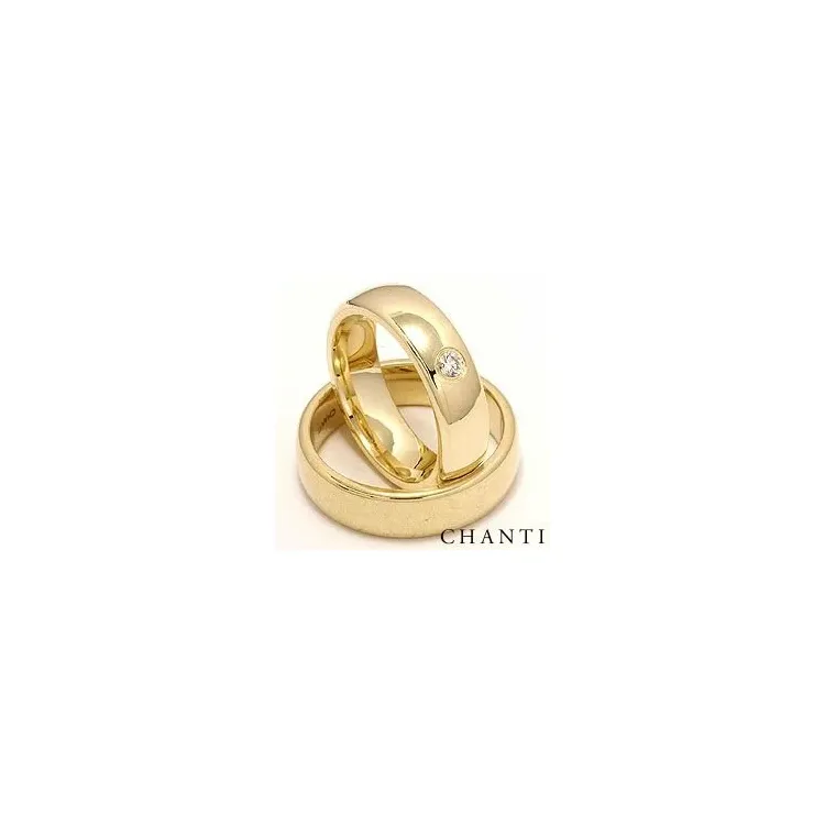 Breite ovalen trauringe aus 14 Karat Gold 0,10 ct - set