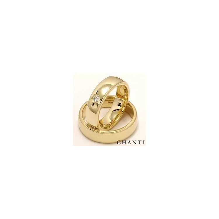 Breite ovalen trauringe aus 14 Karat Gold 0,10 ct - set