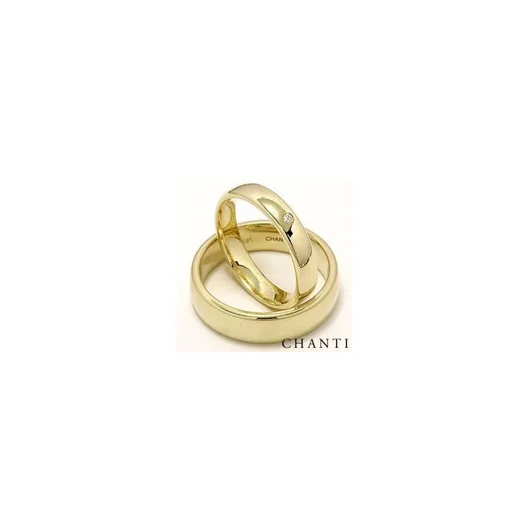 Trauringe aus 14 Karat Gold 0,025 ct - set