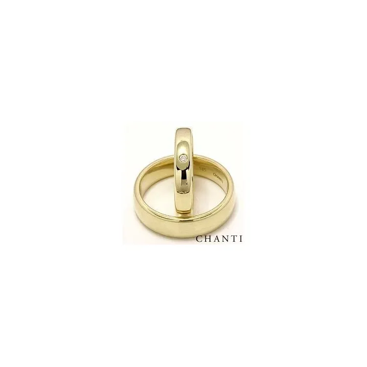 Trauringe aus 14 Karat Gold 0,025 ct - set