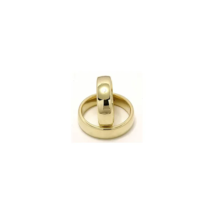 Breite ovalen trauringe aus 14 Karat Gold - set