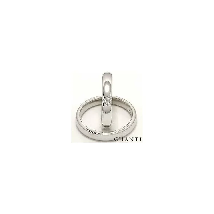 Herz trauringe aus 14 Karat Weißgold 0,03 ct - set