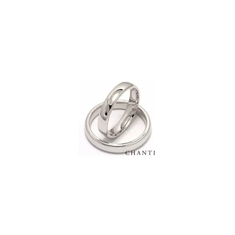 Trauringe aus 14 Karat Weißgold 0,025 ct - set
