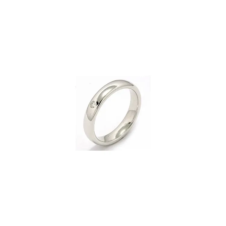 Trauring aus 14 Karat Weißgold 0,05 ct