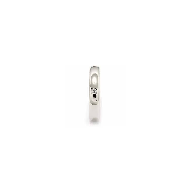 Trauring aus 14 Karat Weißgold 0,05 ct
