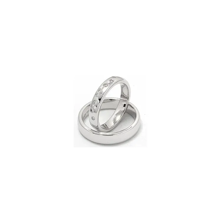 Herz trauringe aus 14 Karat Weißgold 0,13 ct - set