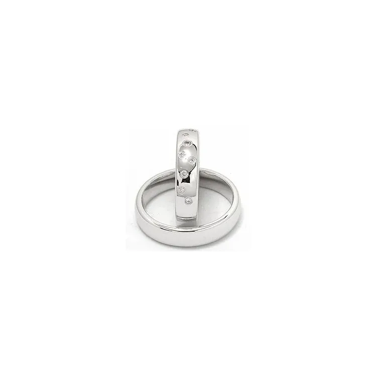 Sternenstaub trauringe aus 14 Karat Weißgold 0,126 ct - set
