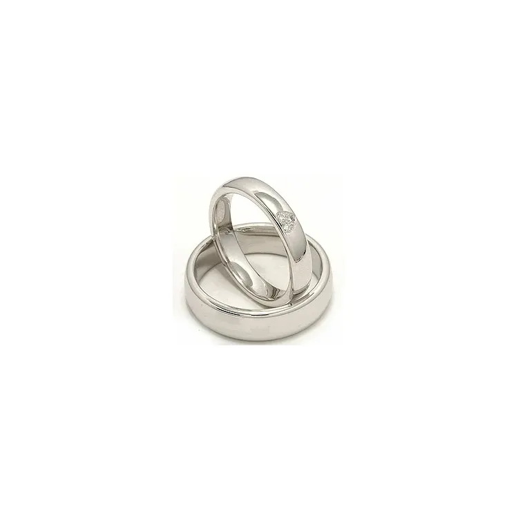 Herz trauringe aus 14 Karat Weißgold 0,03 ct - set