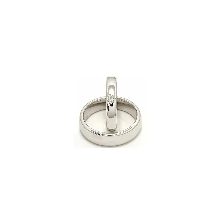 Herz trauringe aus 14 Karat Weißgold 0,03 ct - set