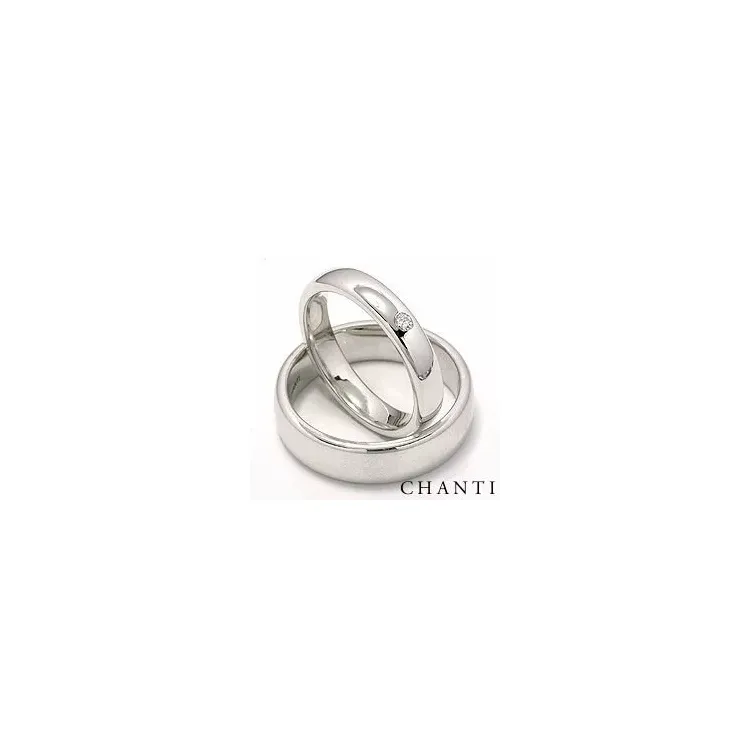 Trauringe aus 14 Karat Weißgold 0,05 ct - set