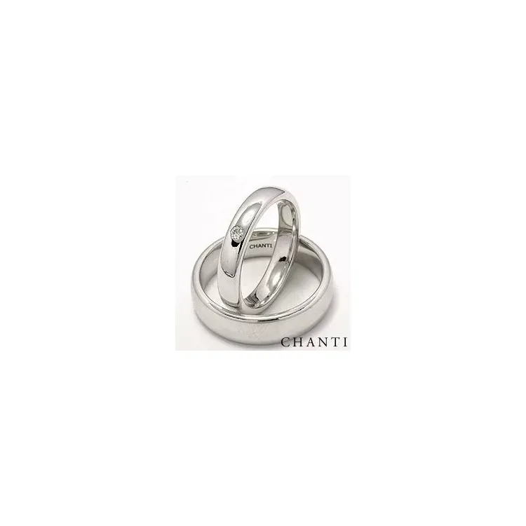 Trauringe aus 14 Karat Weißgold 0,05 ct - set