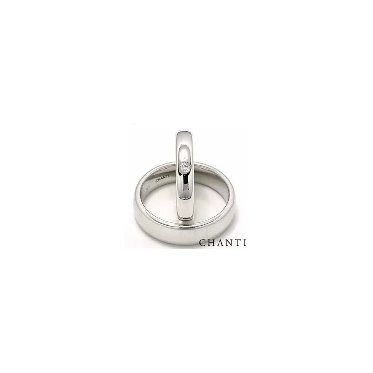 Trauringe aus 14 Karat Weißgold 0,05 ct - set