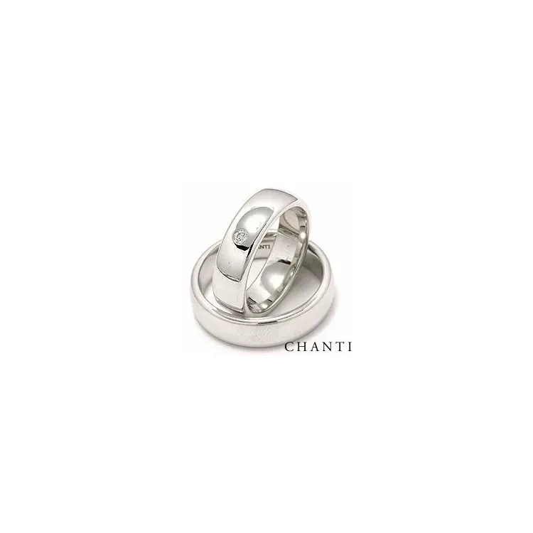 Trauringe aus 14 Karat Weißgold 0,05 ct - set
