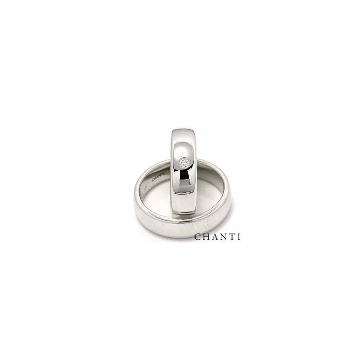 Trauringe aus 14 Karat Weißgold 0,05 ct - set