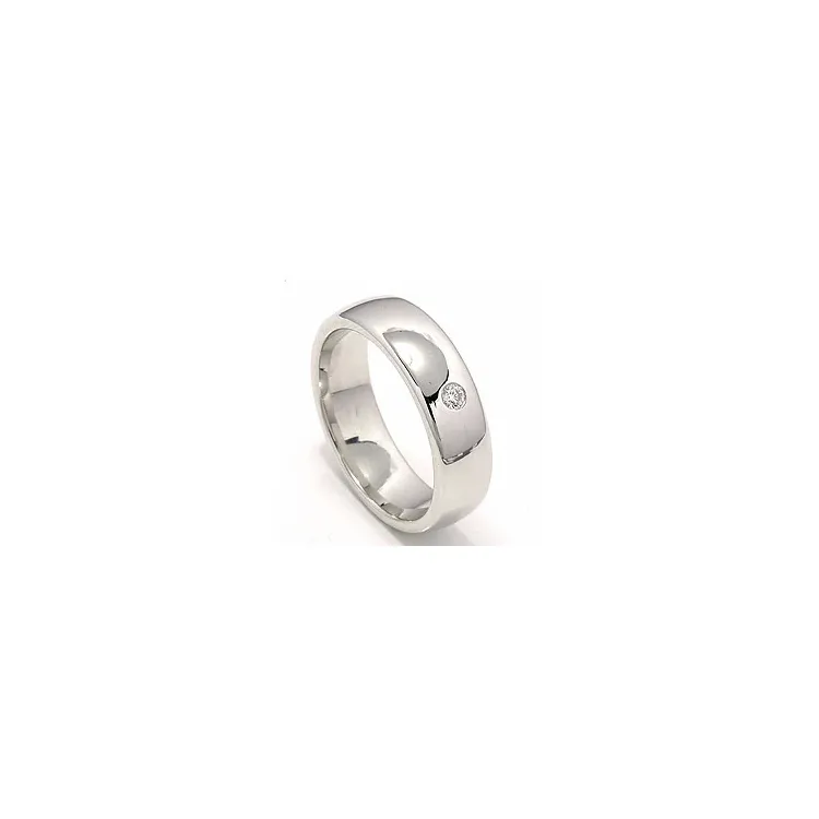 Diamant Trauring aus 14 Karat Weißgold 0,05 ct
