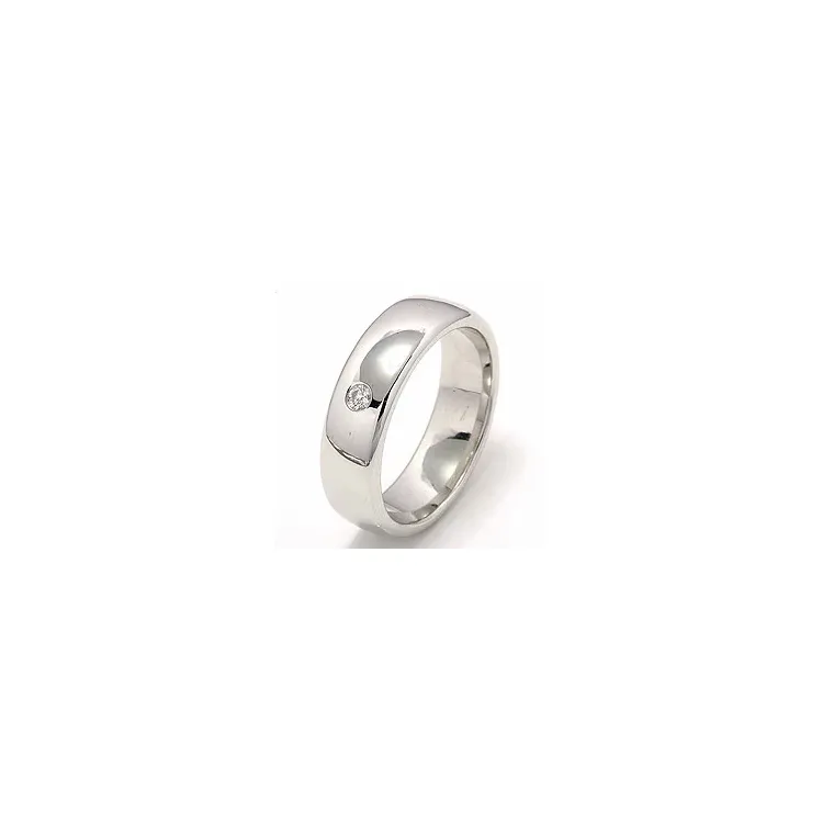 Diamant Trauring aus 14 Karat Weißgold 0,05 ct