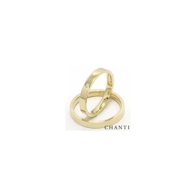 Diamant trauringe aus 14 Karat Gold 0,025 ct - set
