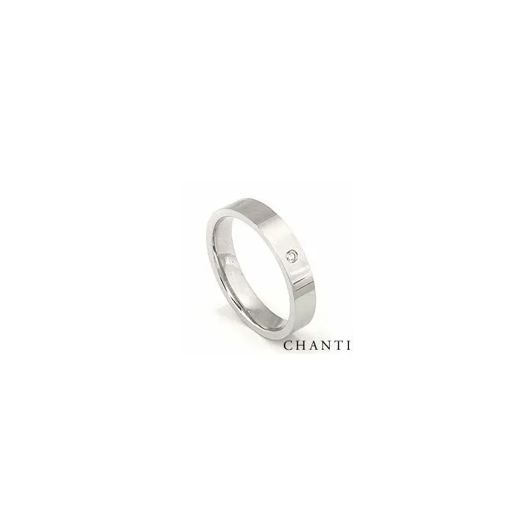 Trauring aus 14 Karat Weißgold 0,025 ct