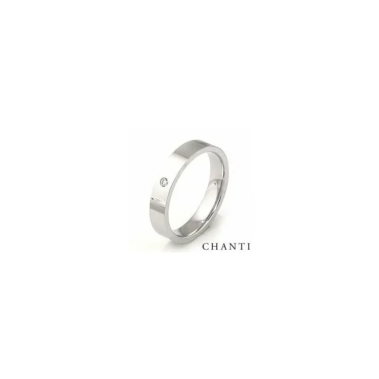 Trauring aus 14 Karat Weißgold 0,025 ct