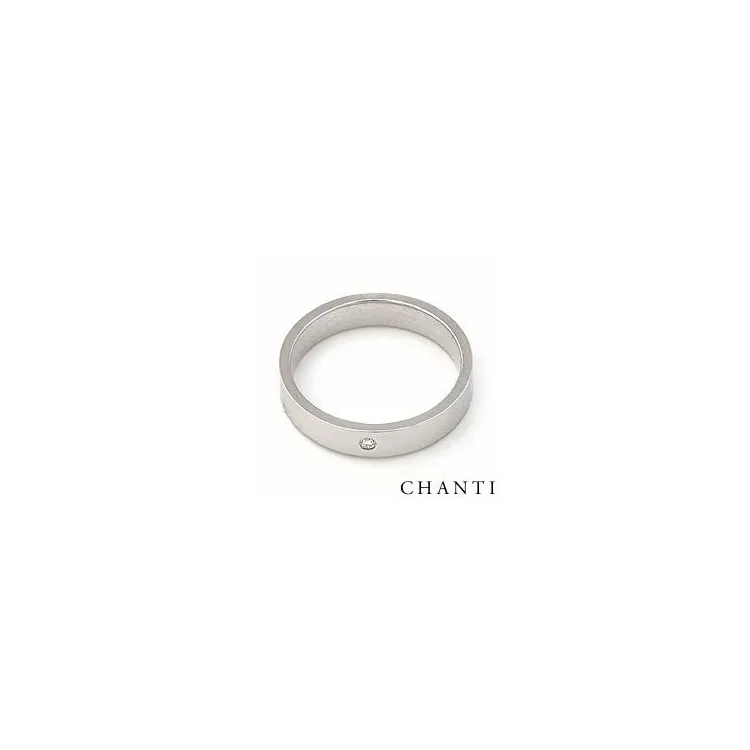 Trauring aus 14 Karat Weißgold 0,025 ct
