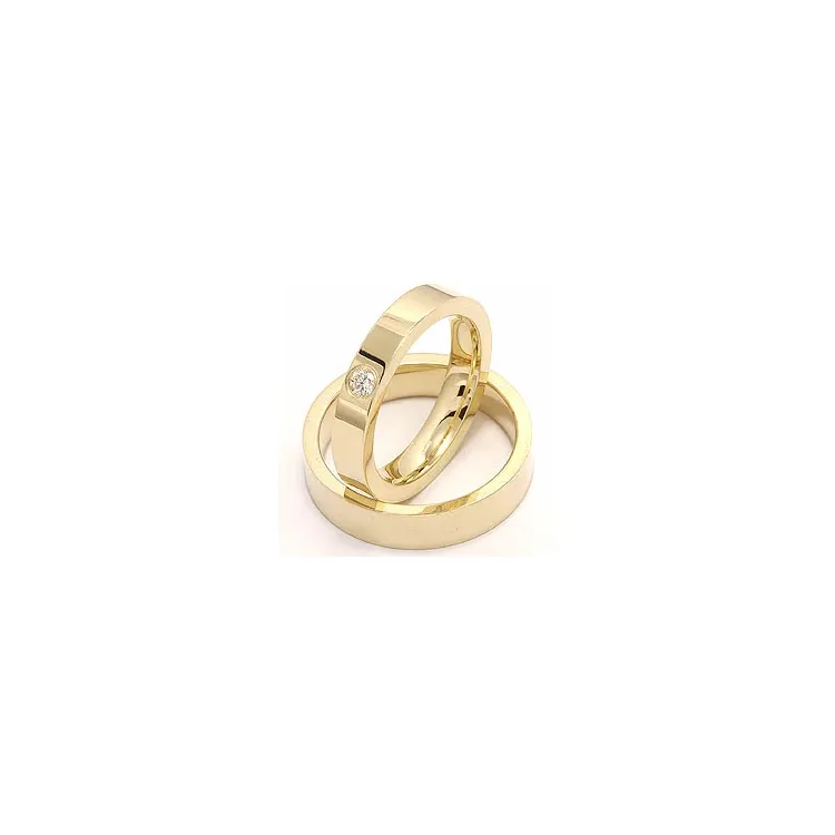 Diamant trauringe aus 14 Karat Gold 0,10 ct - set