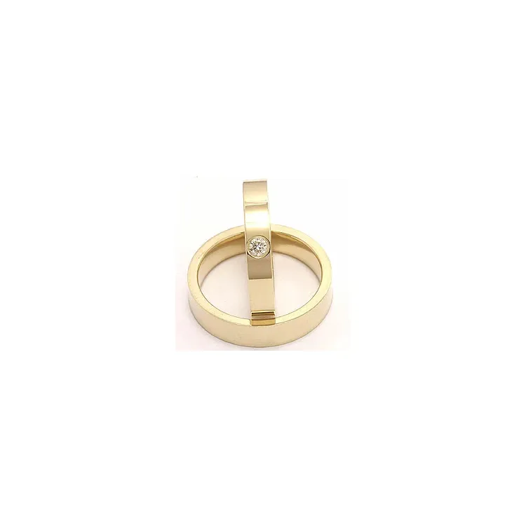 Diamant trauringe aus 14 Karat Gold 0,10 ct - set