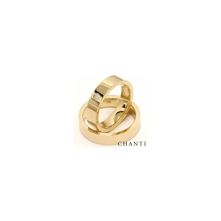 Trauringe aus 14 Karat Gold 0,05 ct ct - set