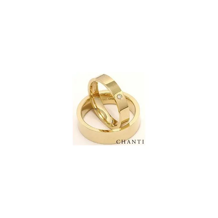 Trauringe aus 14 Karat Gold 0,025 ct - set