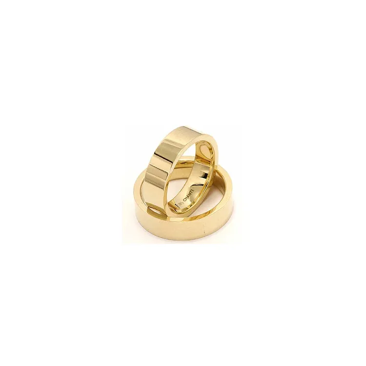 Breite Glatt trauringe aus 14 Karat Gold - set