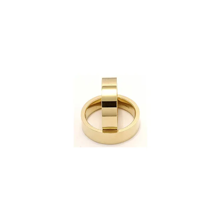 Breite Glatt trauringe aus 14 Karat Gold - set