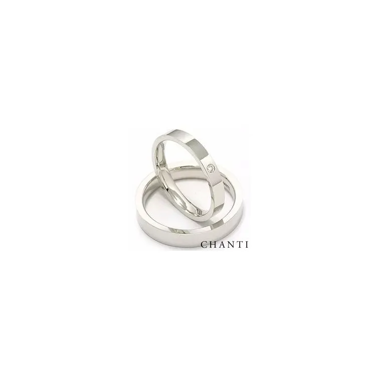 Trauringe aus 14 Karat Weißgold 0,025 ct - set