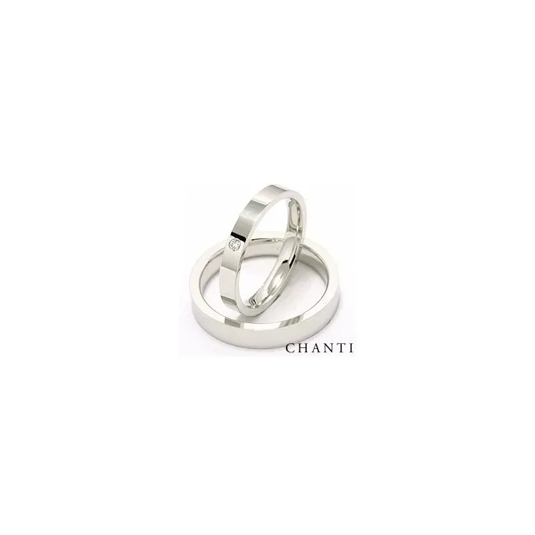 Trauringe aus 14 Karat Weißgold 0,025 ct - set