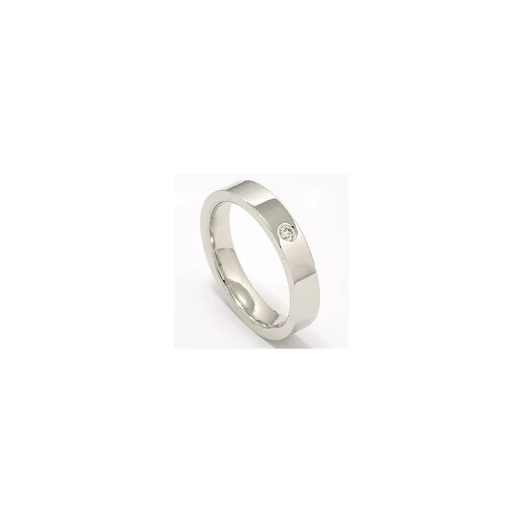 Brillant Trauring aus 14 Karat Weißgold 0,05 ct