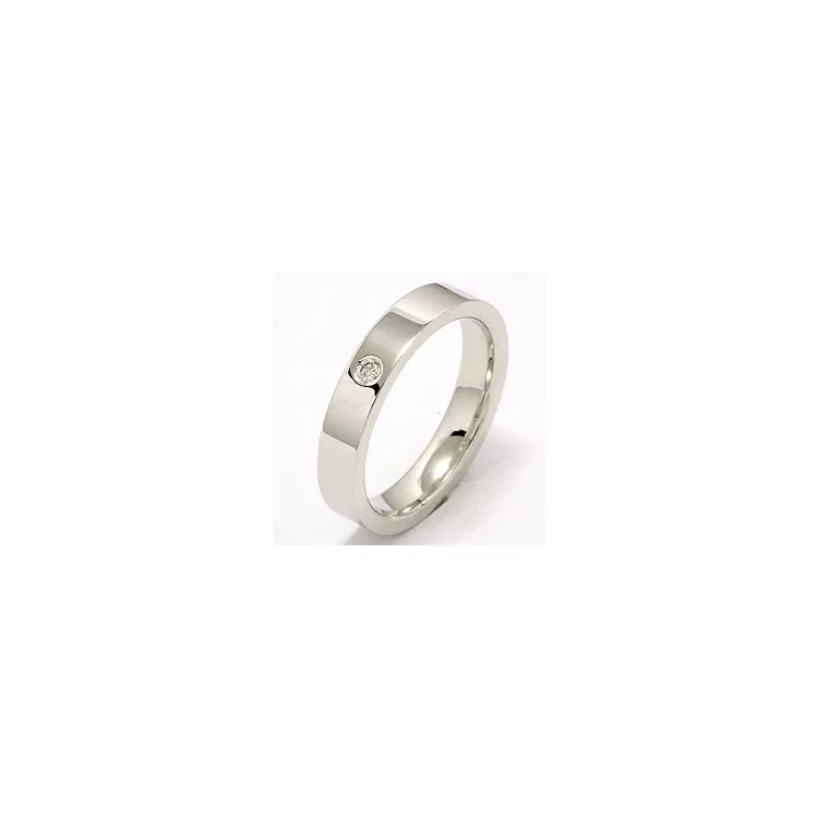 Brillant Trauring aus 14 Karat Weißgold 0,05 ct