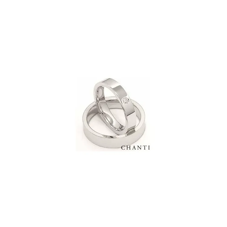 Trauringe aus 14 Karat Weißgold 0,05 ct - set