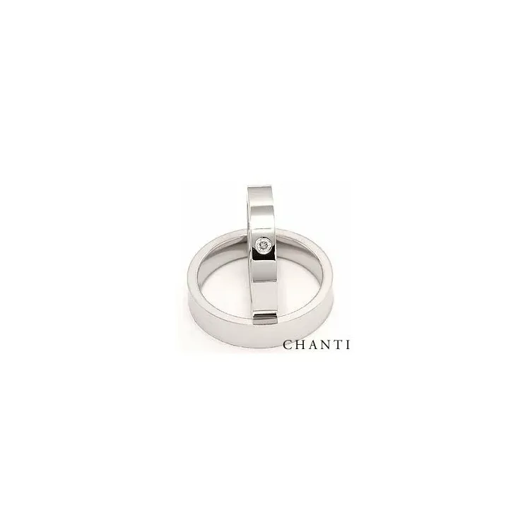 Trauringe aus 14 Karat Weißgold 0,05 ct - set