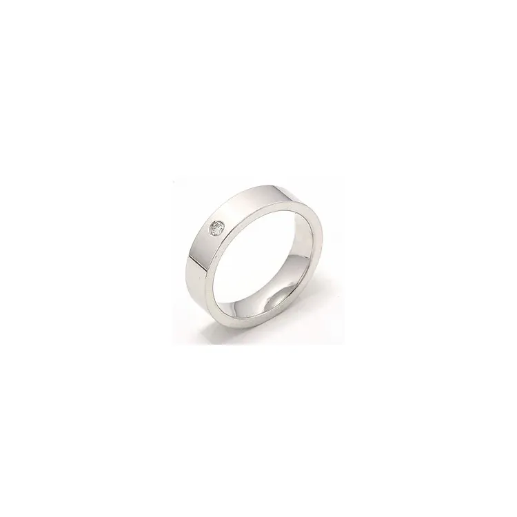 Trauring aus 14 Karat Weißgold 0,05 ct